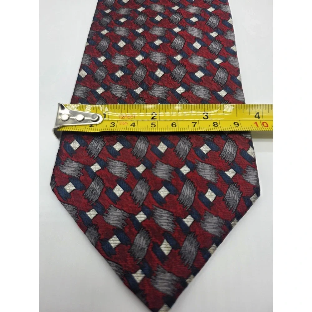 Jhane Barnes Men's Silk Necktie Multicolor Geometric Tie 57